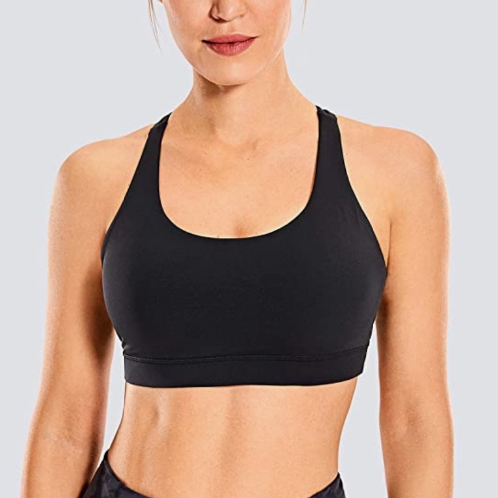 CRZ YOGA Women's Strappy Sports Bras Criss Cross Back Sz M